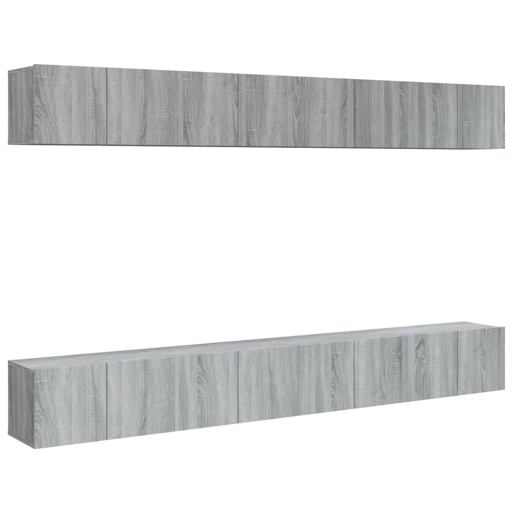 vidaXL TV Cabinets 8 pcs Grey Sonoma 60x30x30 cm Engineered Wood