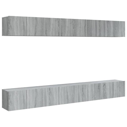 vidaXL TV Cabinets 8 pcs Grey Sonoma 60x30x30 cm Engineered Wood