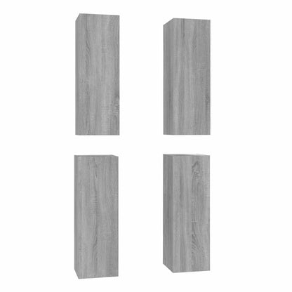 vidaXL 4 Piece TV Cabinet Set Grey Sonoma 30,5x30x90 cm Engineered Wood