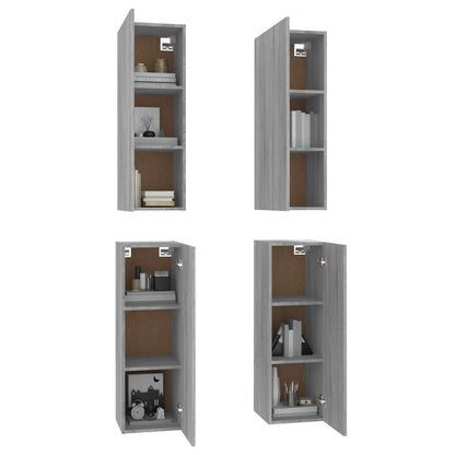 vidaXL 4 Piece TV Cabinet Set Grey Sonoma 30,5x30x90 cm Engineered Wood