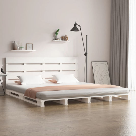 vidaXL Bed Frame without Mattress White 140x200 cm Solid Wood Pine