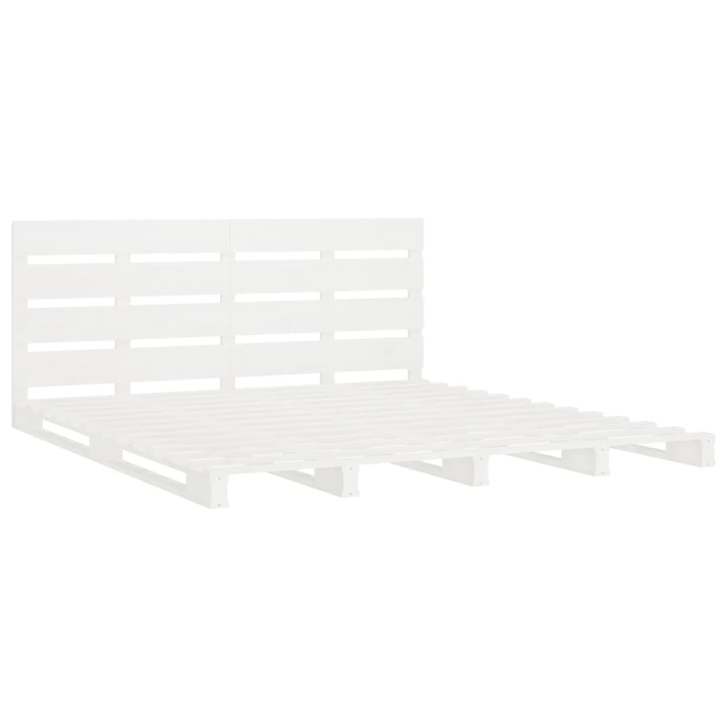 vidaXL Bed Frame without Mattress White 180x200 cm Super King Solid Wood Pine