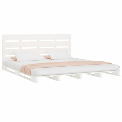 vidaXL Bed Frame without Mattress White 200x200 cm Solid Wood Pine