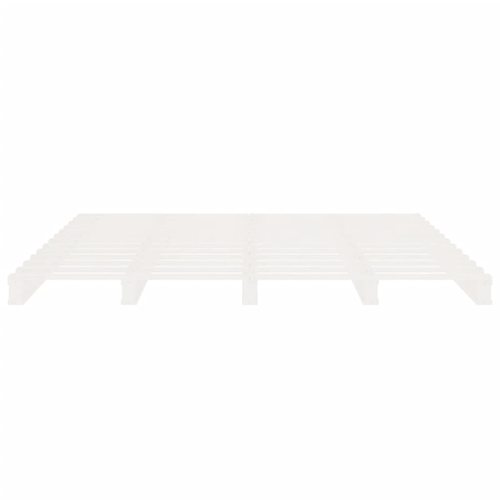 vidaXL Bed Frame without Mattress White 200x200 cm Solid Wood Pine