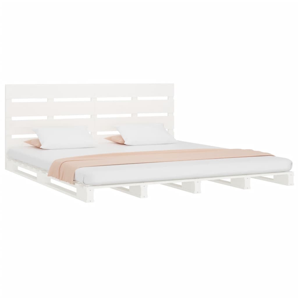 vidaXL Bed Frame without Mattress White 135x190 cm Double Solid Wood Pine