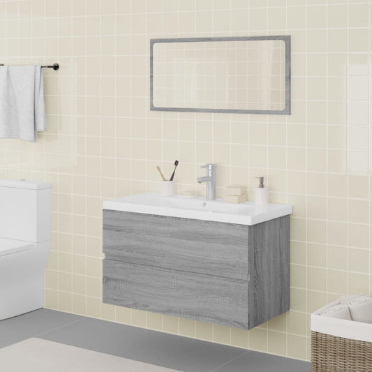 vidaXL Bathroom Furniture Set | Grey Sonoma | Engineered wood | Medium