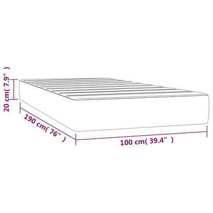 vidaXL Pocket Spring Bed Mattress Medium Dark Grey 100x190x20 cm Twin