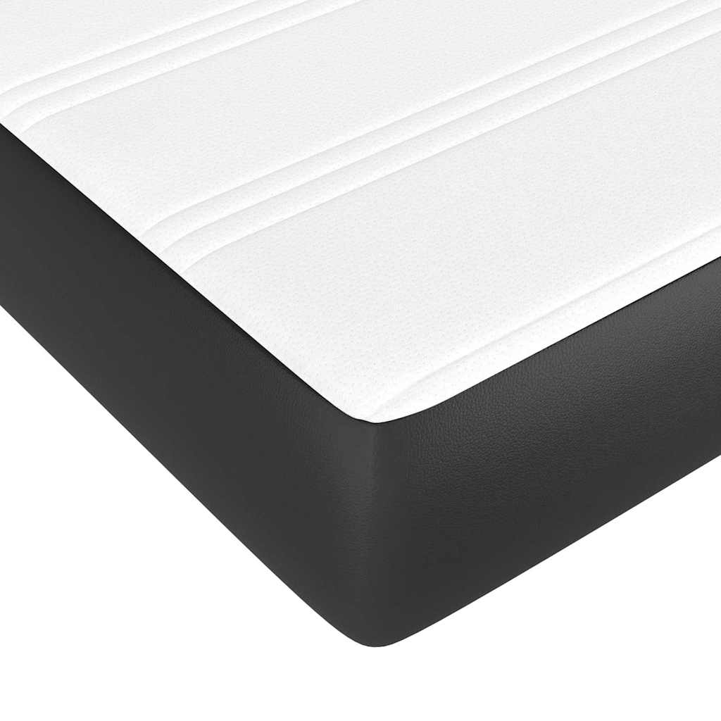 vidaXL Pocket Spring Bed Mattress Black 193x203x20cm King Faux Leather