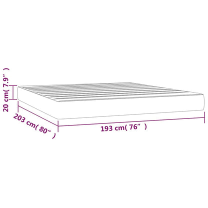 vidaXL Pocket Spring Bed Mattress Black 193x203x20cm King Faux Leather