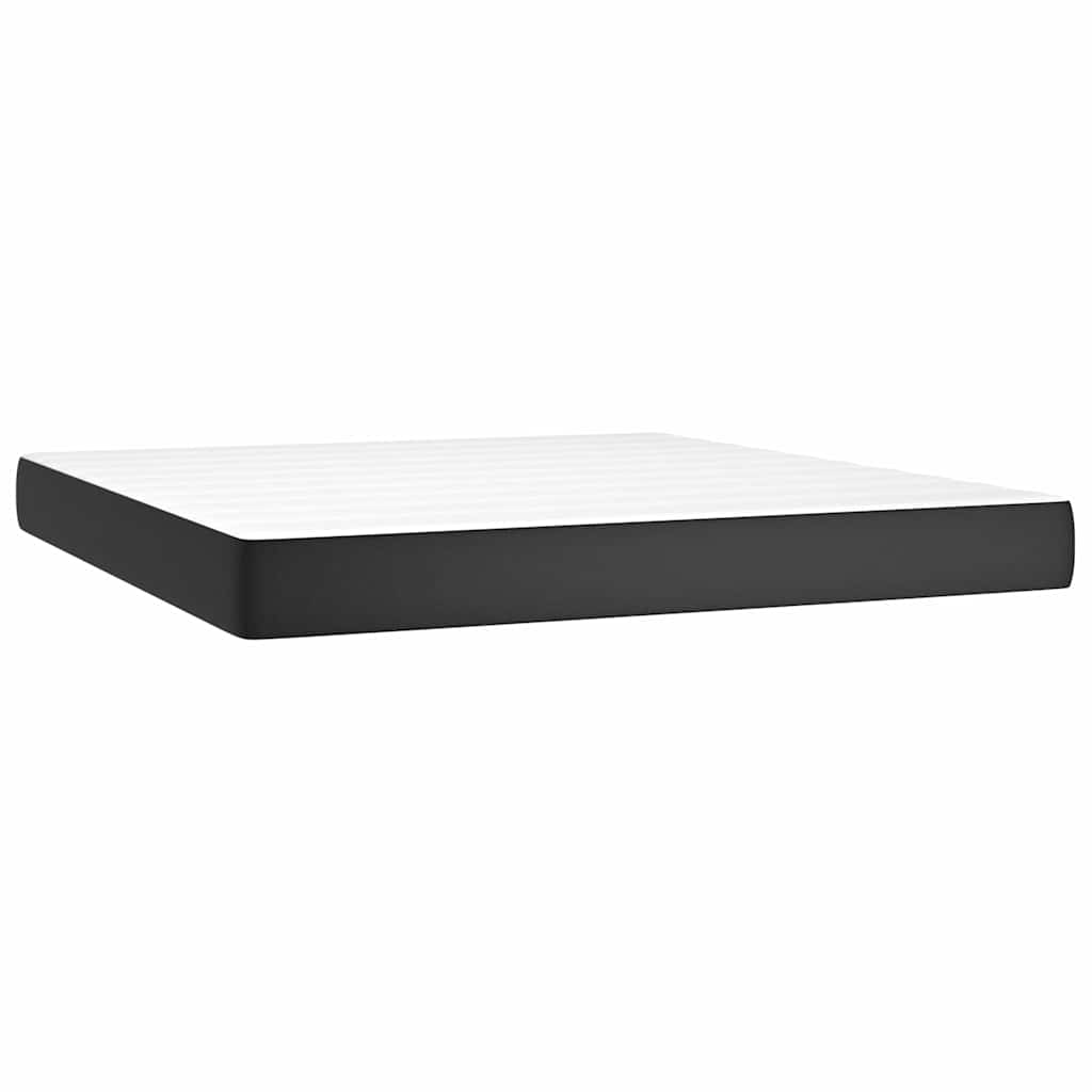 vidaXL Pocket Spring Bed Mattress Black 183x213x20 cm Faux Leather
