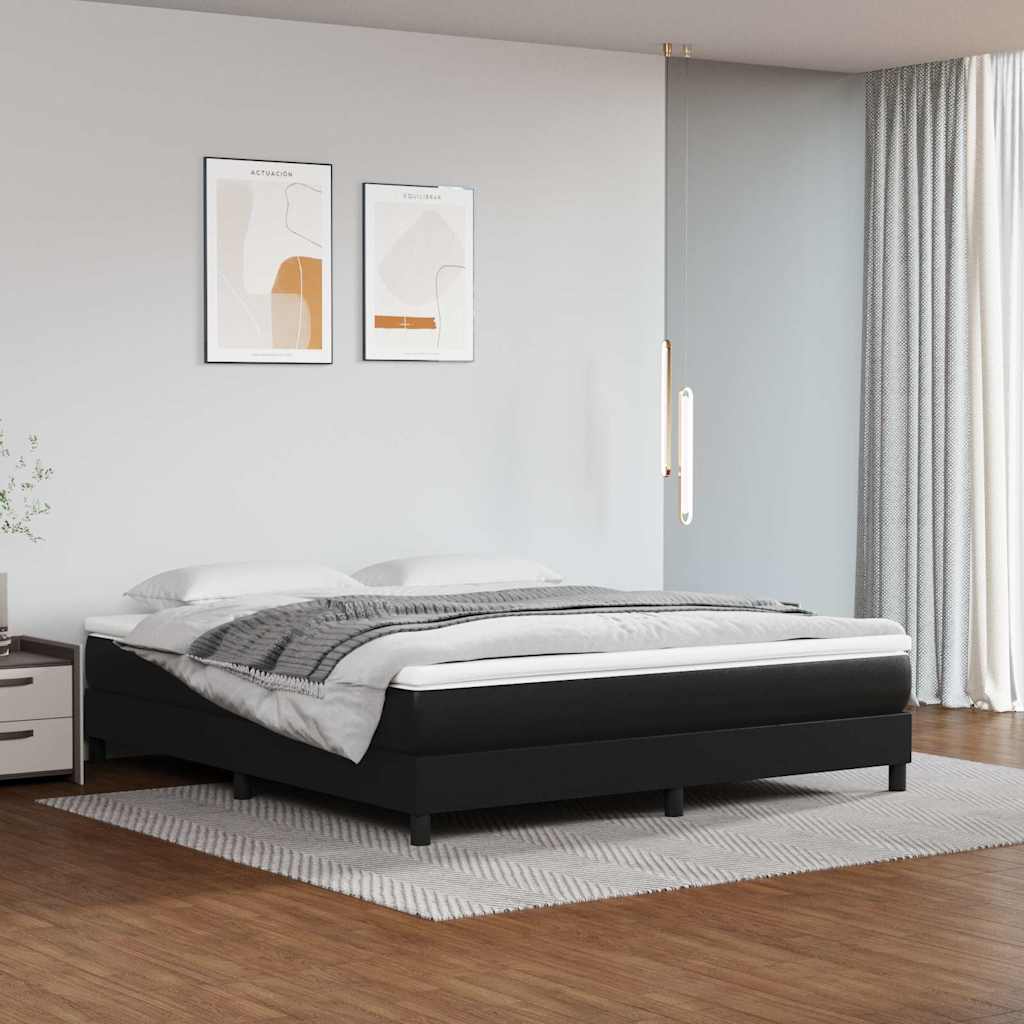 vidaXL Pocket Spring Bed Mattress Black 183x213x20 cm Faux Leather