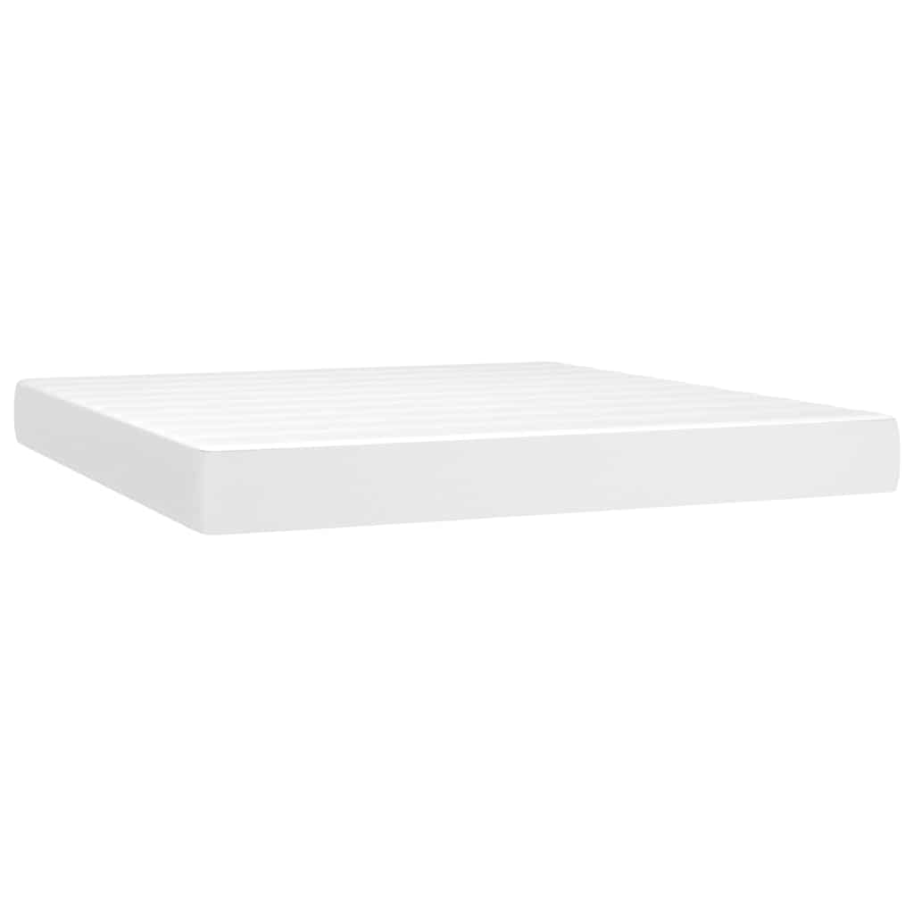 vidaXL Pocket Spring Bed Mattress White 183x213x20 cm Faux Leather