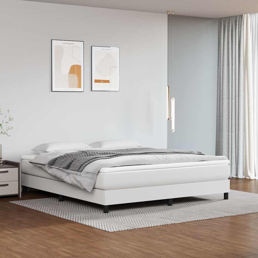 vidaXL Pocket Spring Bed Mattress White 183x213x20 cm Faux Leather