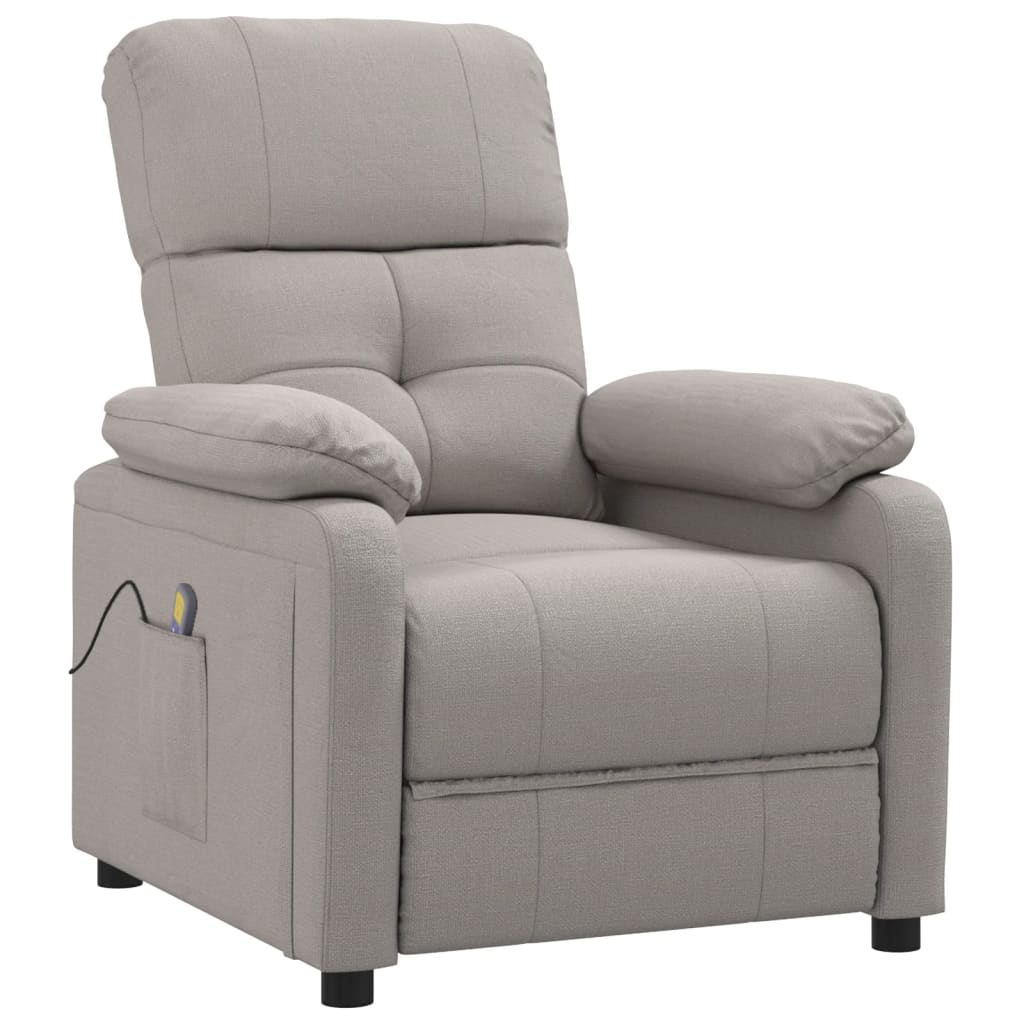 vidaXL Massage Chair Taupe Fabric