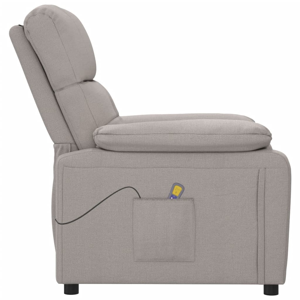 vidaXL Massage Chair Taupe Fabric