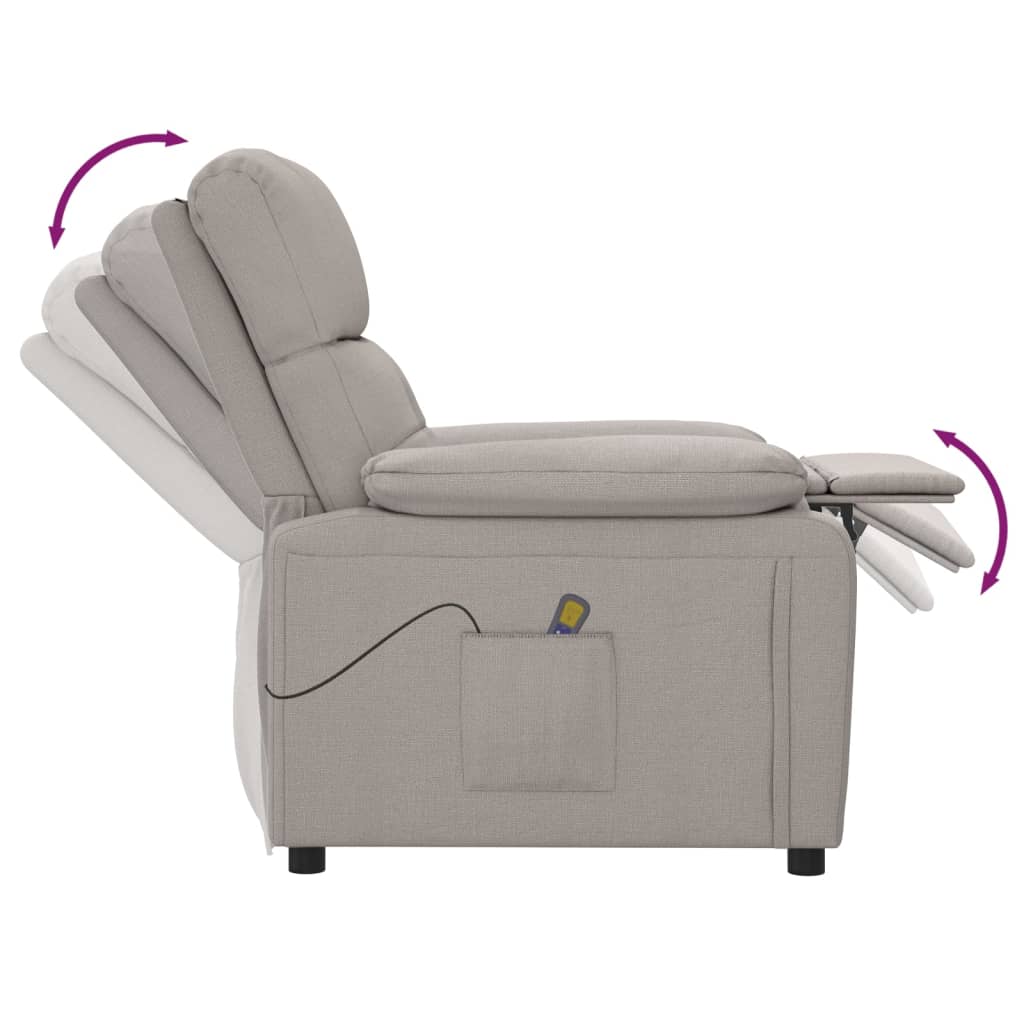 vidaXL Massage Chair Taupe Fabric