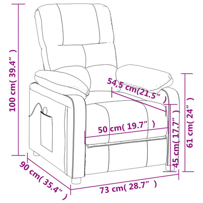 vidaXL Massage Chair Taupe Fabric