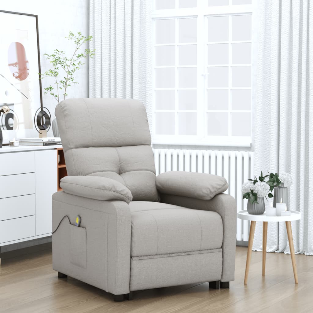 vidaXL Massage Chair Taupe Fabric