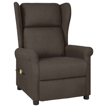 vidaXL Massage Chair Dark Brown Fabric