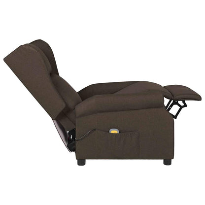 vidaXL Massage Chair Dark Brown Fabric