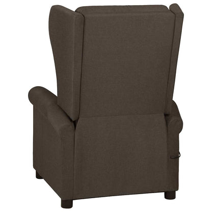vidaXL Massage Chair Dark Brown Fabric