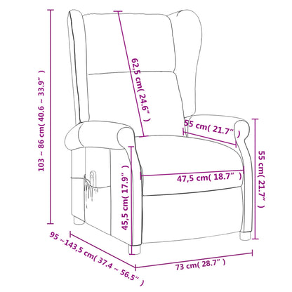 vidaXL Massage Chair Dark Brown Fabric