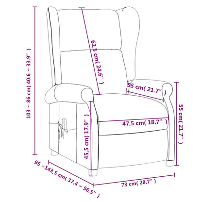 vidaXL Massage Chair Dark Brown Fabric