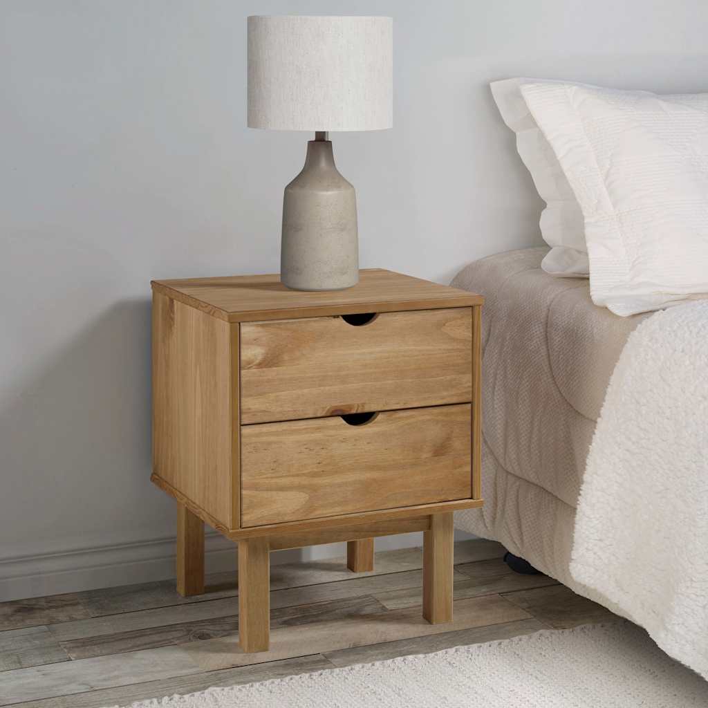 vidaXL Bedside Cabinet "OTTA" 45x39x57 cm Solid Wood Pine