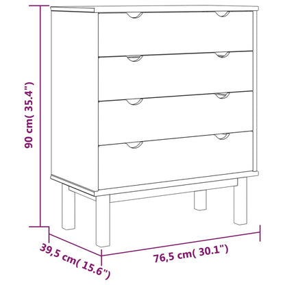 vidaXL Drawer Cabinet OTTA Brown&Grey 76.5x39.5x90cm Solid Wood Pine