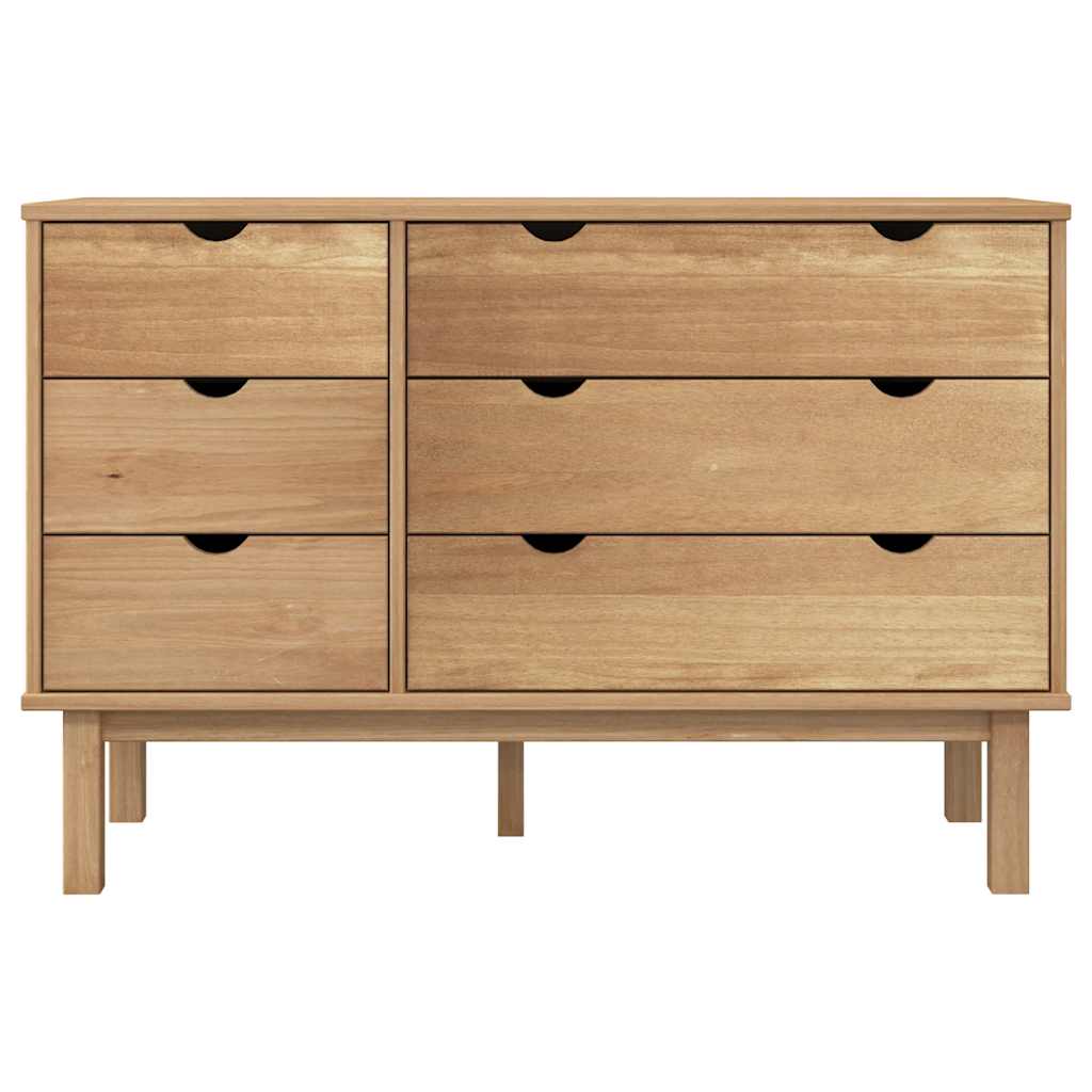 vidaXL Drawer Cabinet"OTTA" 111x43x73,5 cm Solid Wood Pine