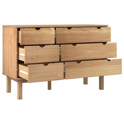 vidaXL Drawer Cabinet"OTTA" 111x43x73,5 cm Solid Wood Pine