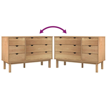 vidaXL Drawer Cabinet"OTTA" 111x43x73,5 cm Solid Wood Pine