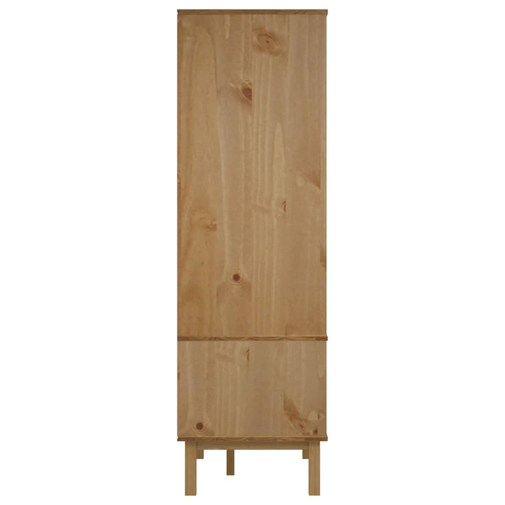 vidaXL Wardrobe "OTTA" Brown and White 76,5x53x172 cm Solid Wood Pine