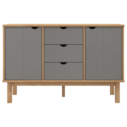 vidaXL Sideboard OTTA Brown and Grey 113.5x43x73 cm Solid Wood Pine