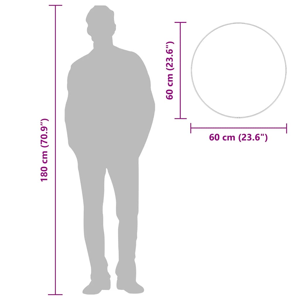 vidaXL Wall Mirror Silver Ø 60 cm Round