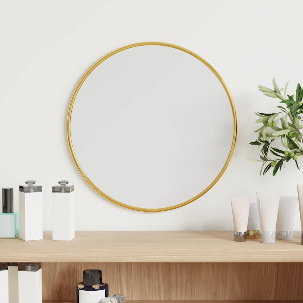 vidaXL Wall Mirror Gold Ø 30 cm Round