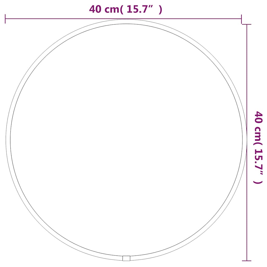 vidaXL Wall Mirror Black Ø 40 cm Round