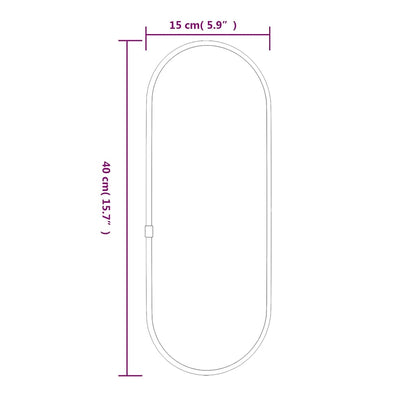 vidaXL Wall Mirror | Silver | Glass, PVC | 40 x 15 cm | Minimalistic