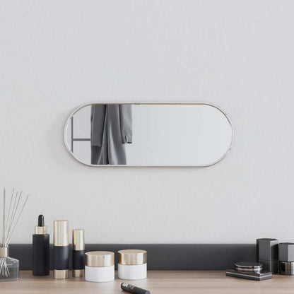 vidaXL Wall Mirror | Silver | Glass, PVC | 40 x 15 cm | Minimalistic