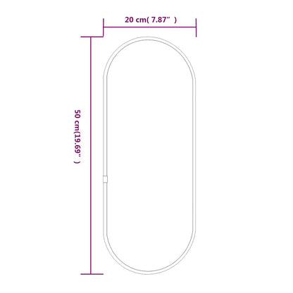 vidaXL Wall Mirror Silver 50x20 cm Oval