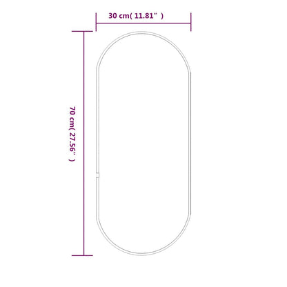 vidaXL Wall Mirror Silver 70x30 cm Oval