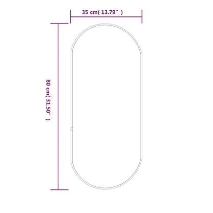 vidaXL Wall Mirror Silver 80x35 cm Oval