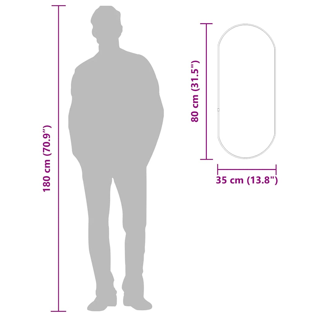 vidaXL Wall Mirror Silver 80x35 cm Oval