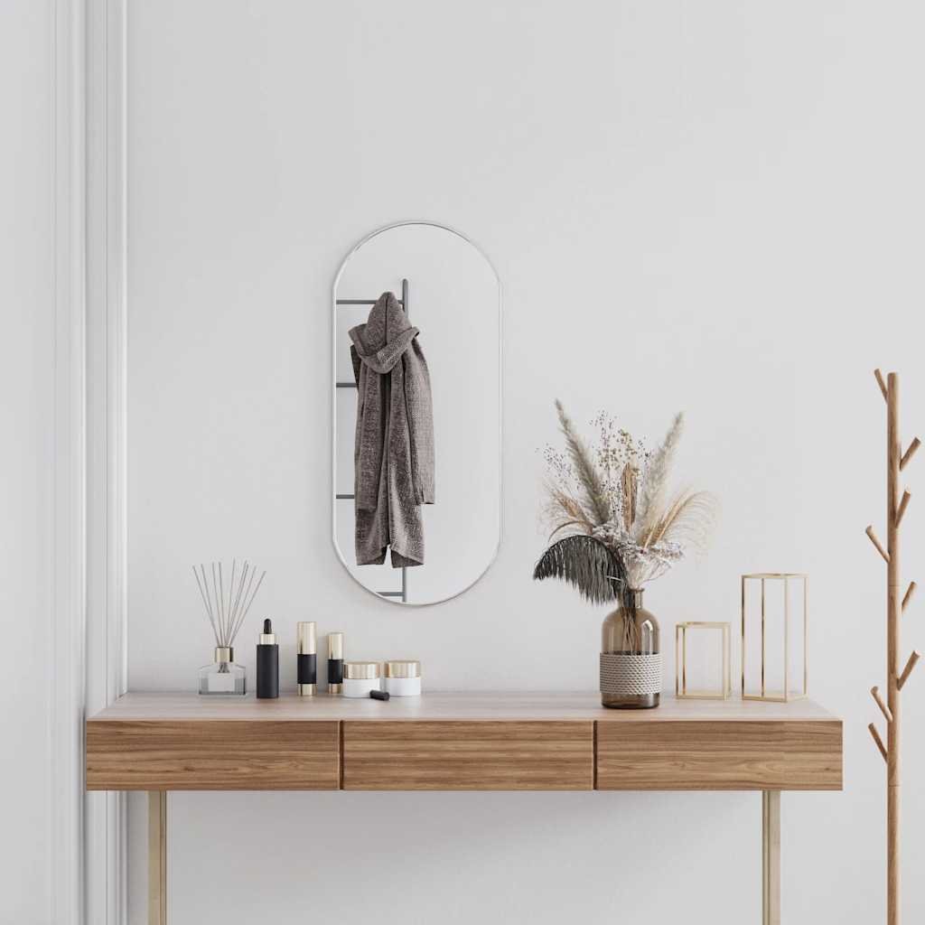 vidaXL Wall Mirror Silver 80x35 cm Oval