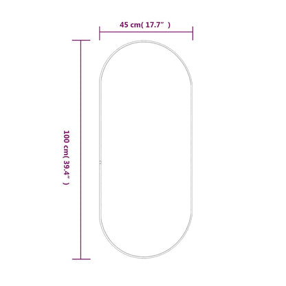 vidaXL Wall Mirror Silver 100x45 cm Oval