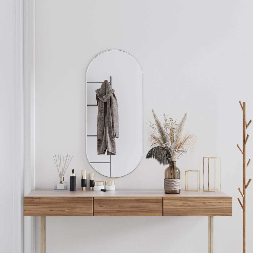 vidaXL Wall Mirror Silver 100x45 cm Oval