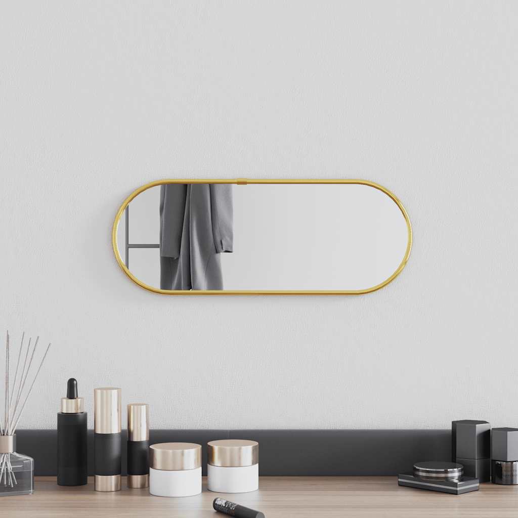 vidaXL Wall Mirror Gold 40x15 cm Oval