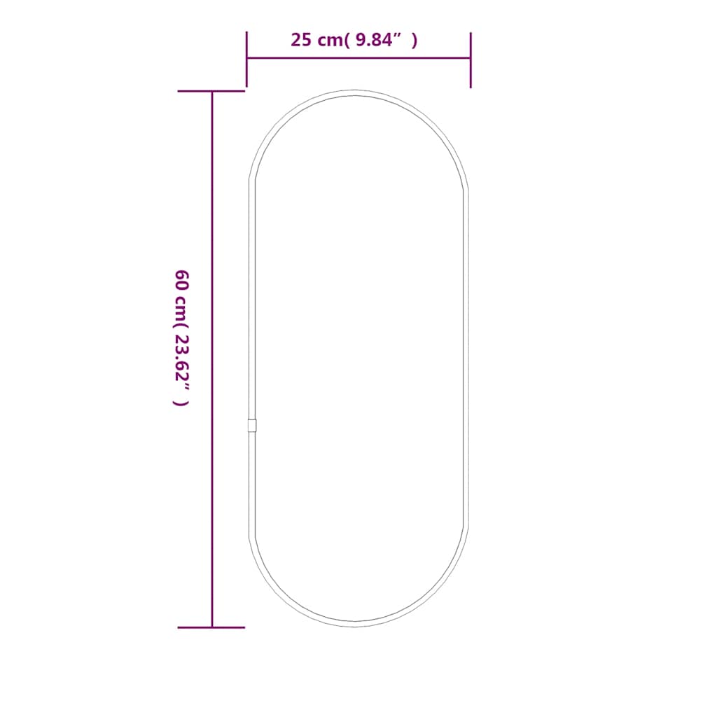 vidaXL Wall Mirror Gold 60x25 cm Oval