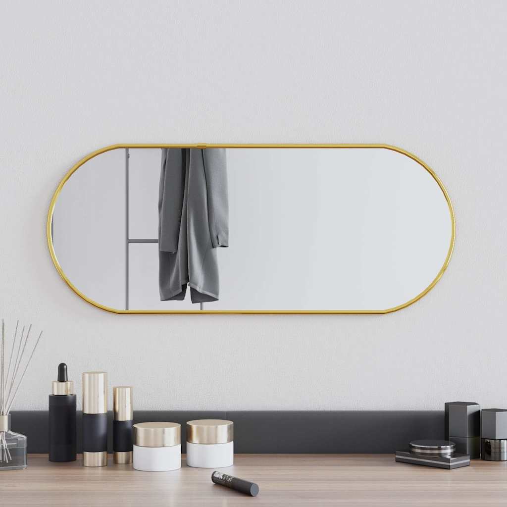 vidaXL Wall Mirror Gold 60x25 cm Oval