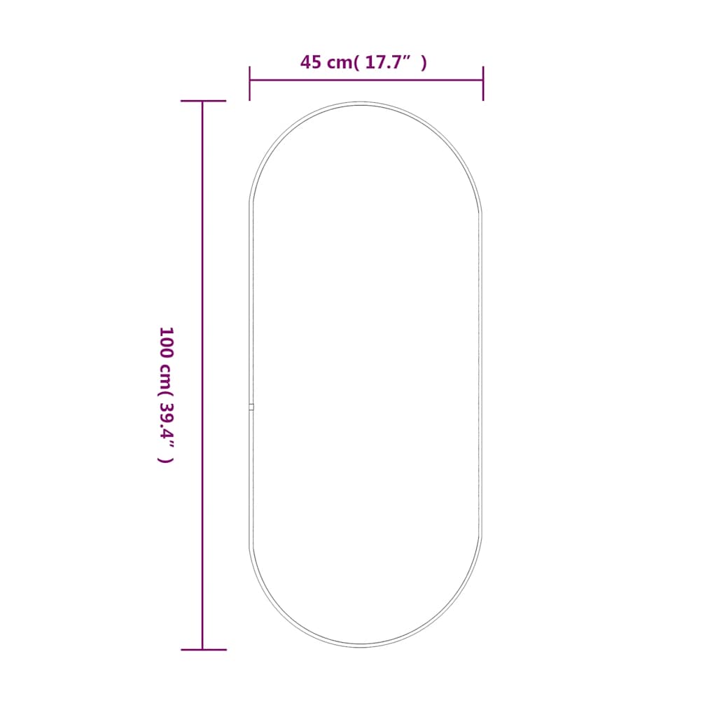 vidaXL Wall Mirror Gold 100x45 cm Oval
